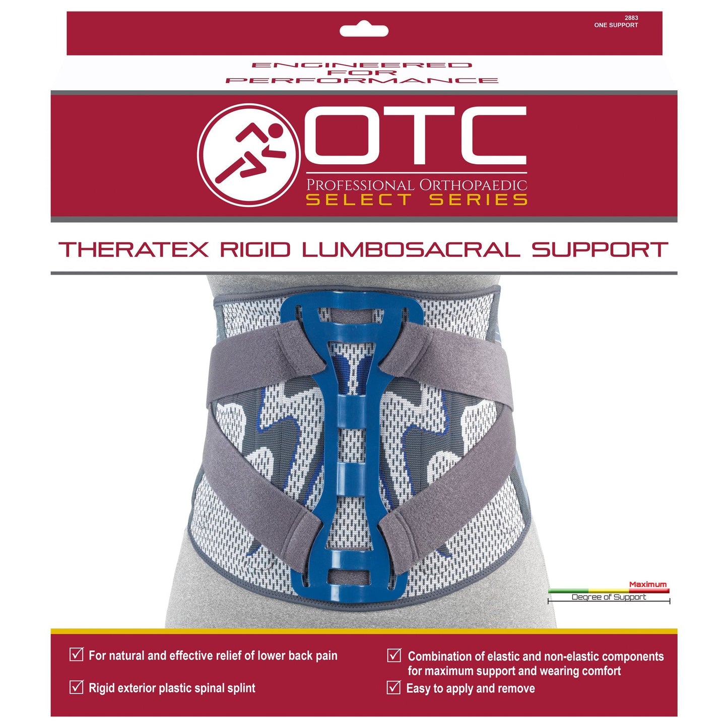 THERATEX RIGID LUMBOSACRAL SUPPORT 2883