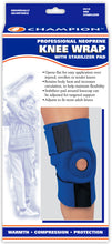 CHAMPION NEOPRENE KNEE WRAP WITH PATELLAR STABILIZING PAD C-314