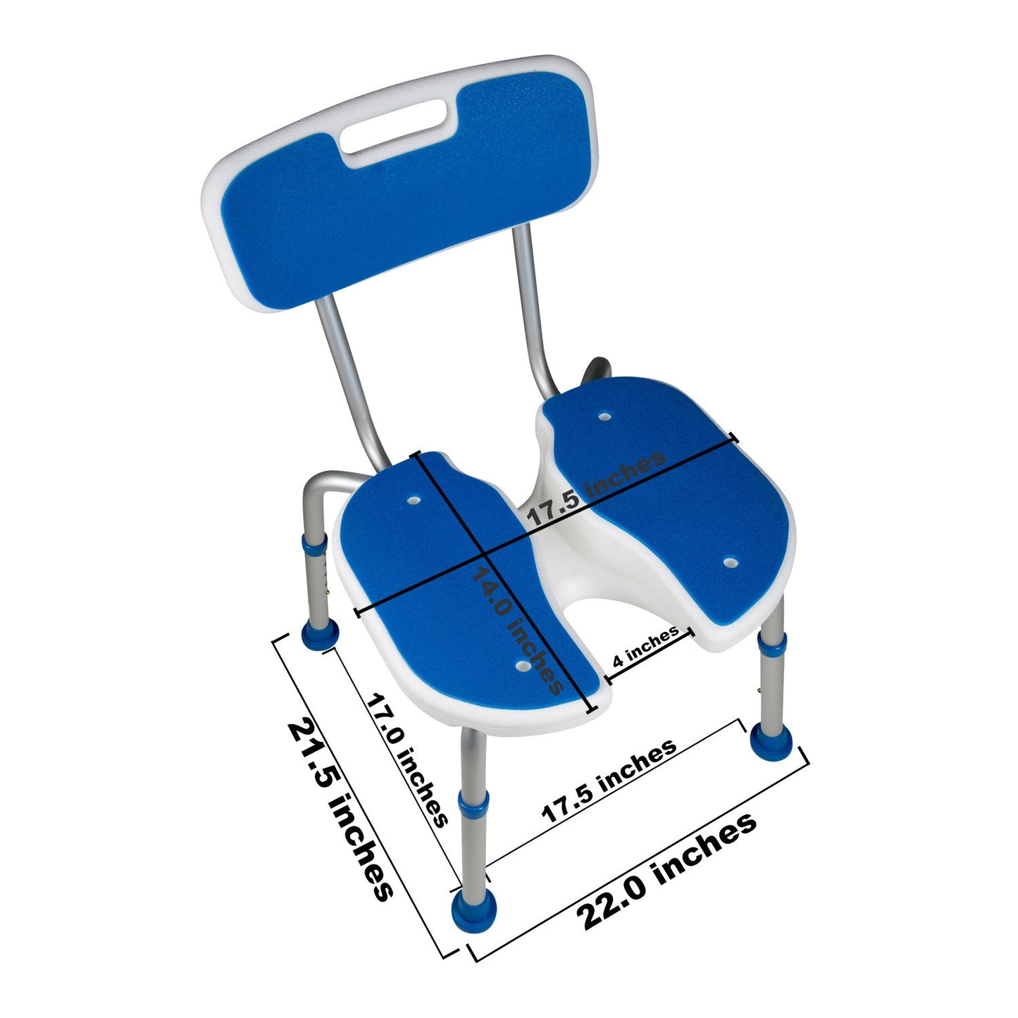 PCP Foam Padded Bath Shower Safety Seat with Hygienic Cutout and Backrest 7105